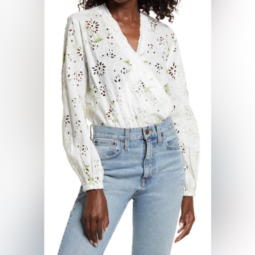 ALL SAINTS Amara Salvation Broderie Anglaise Eyelet Bodysuit NEW